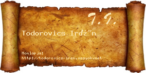 Todorovics Irén névjegykártya