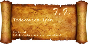 Todorovics Irén névjegykártya
